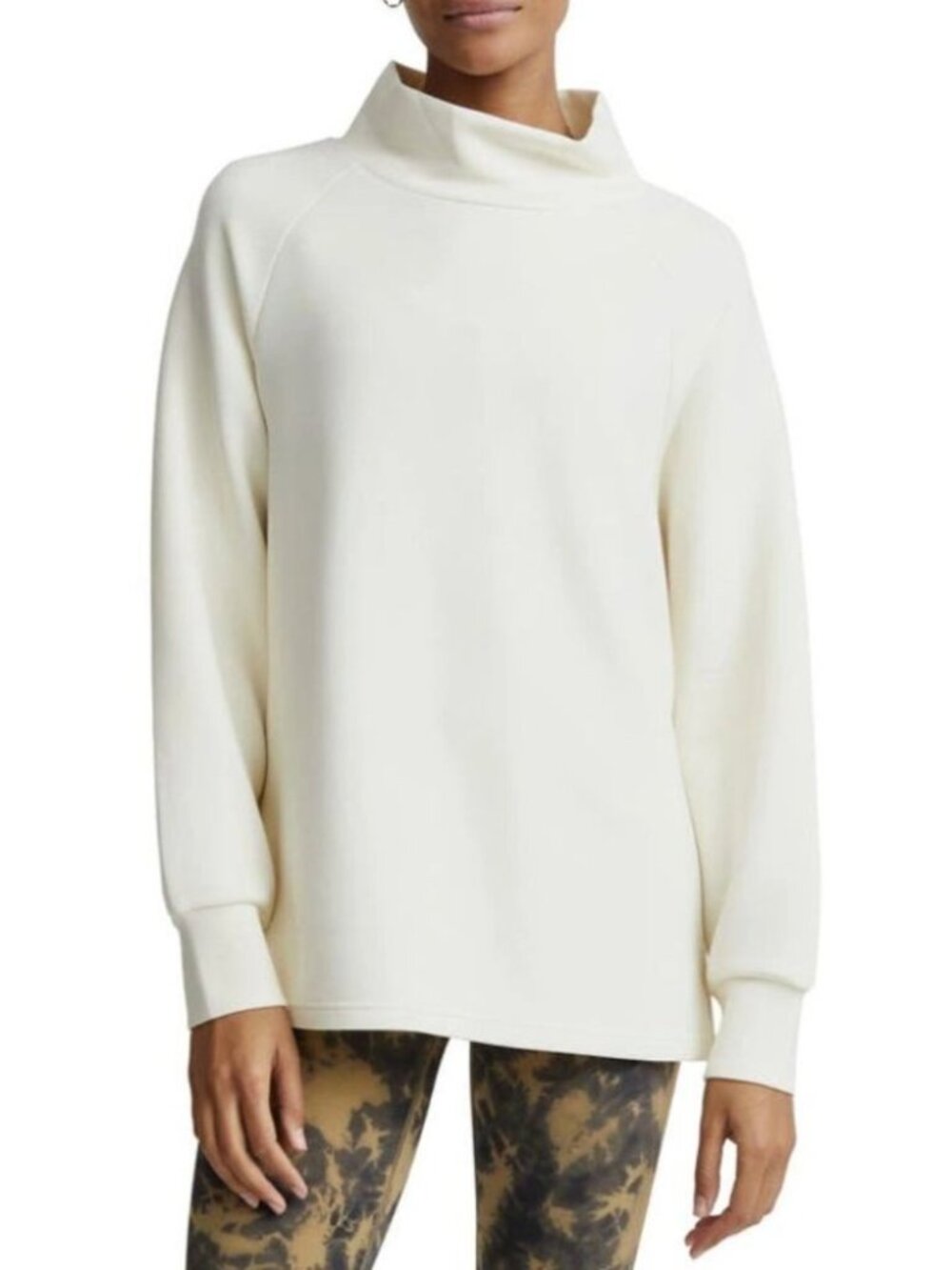 Varley Arcola Funnel Neck Sweatshirt In Egret Vanilla - Picture 11 of 14